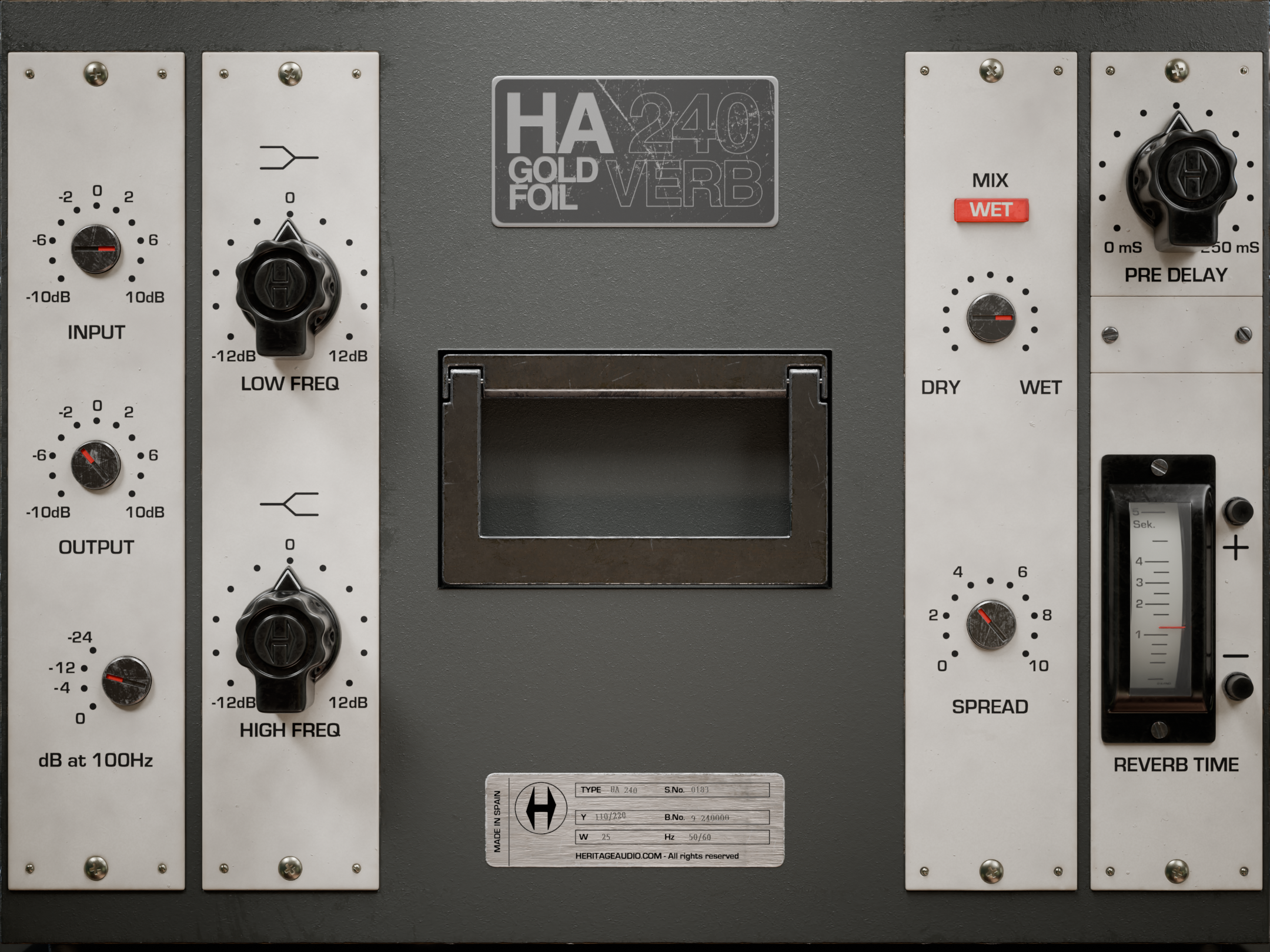 Heritage Audio releases HA 240 GOLD FOIL VERB plugin in native form